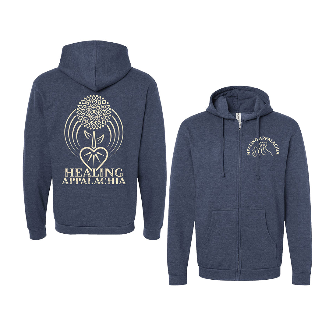 Healing Appalachia Flower Logo Zip Hoodie