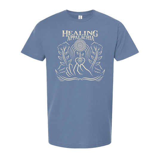 Healing Appalachia Flower Logo Blue T-Shirt