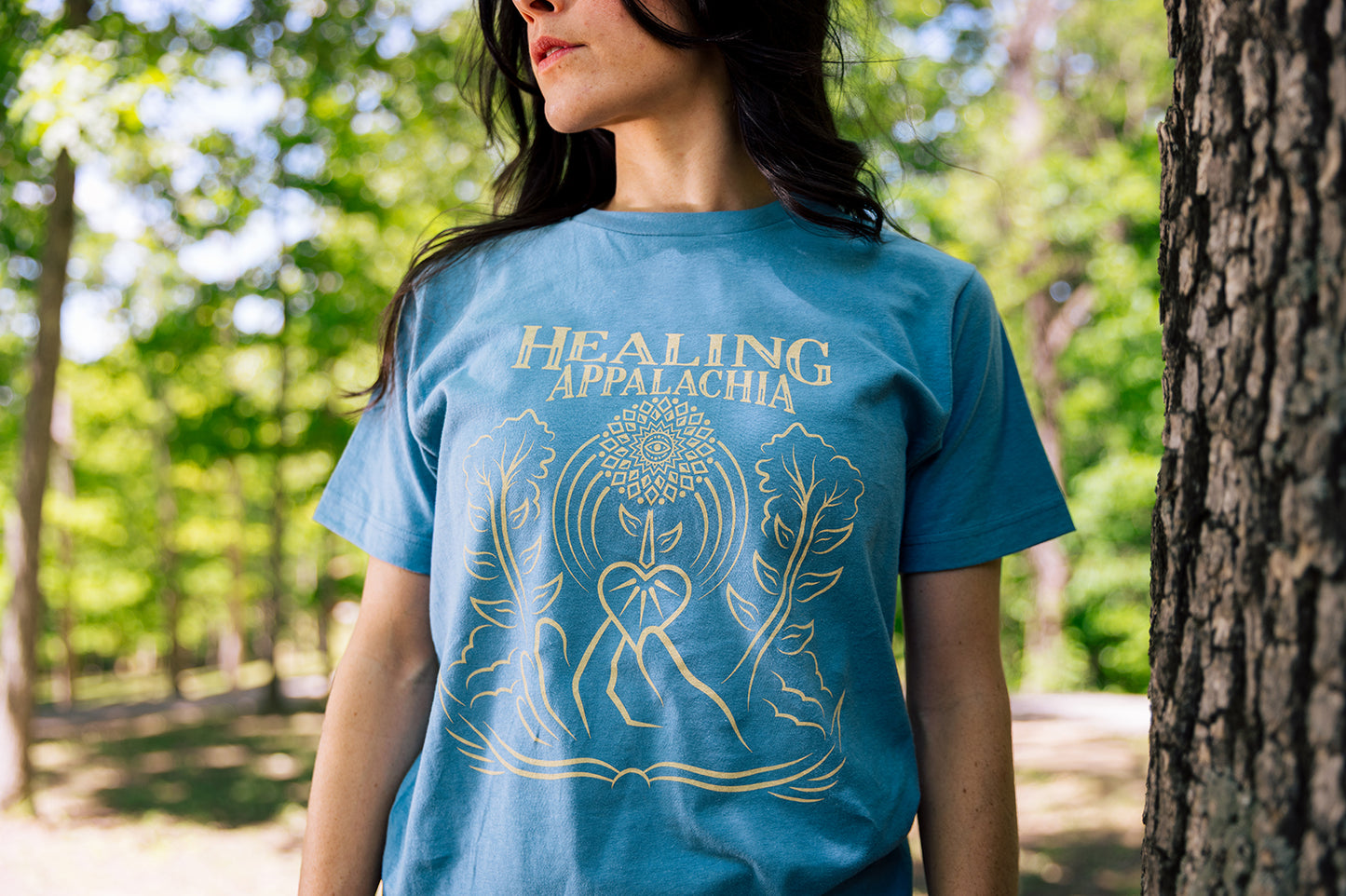 Healing Appalachia Flower Logo Blue T-Shirt