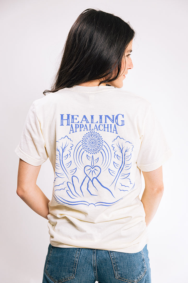 Healing Appalachia Flower Logo Natural T-Shirt